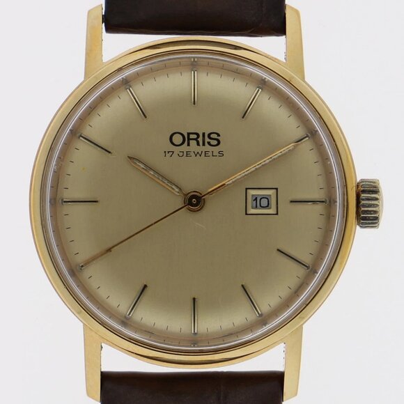 ORIS Watches Gold Plated/leather Hand Winding - Picture 1 of 7